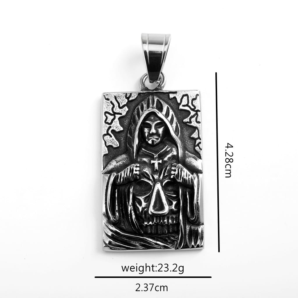 Kobine Men's Punk Skull Human Necklace