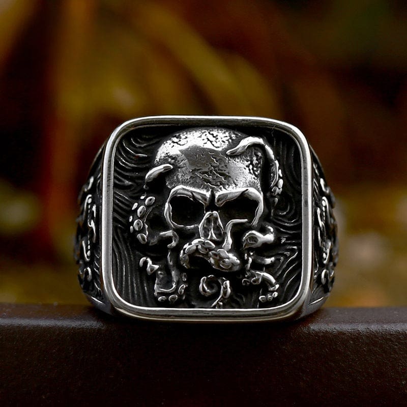 Kobine Men's Punk Skull Octopus Ring