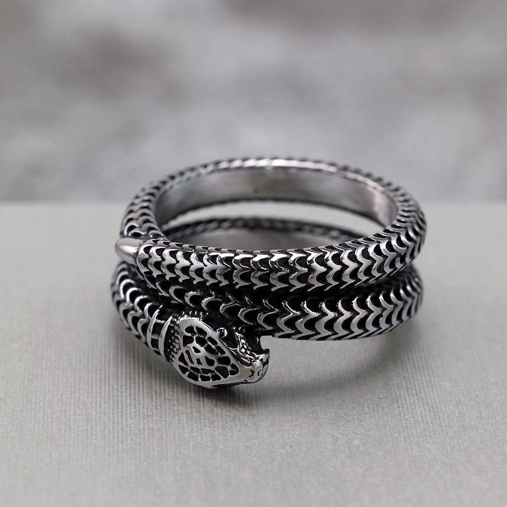 Kobine Men's Punk Snake Wrap Ring