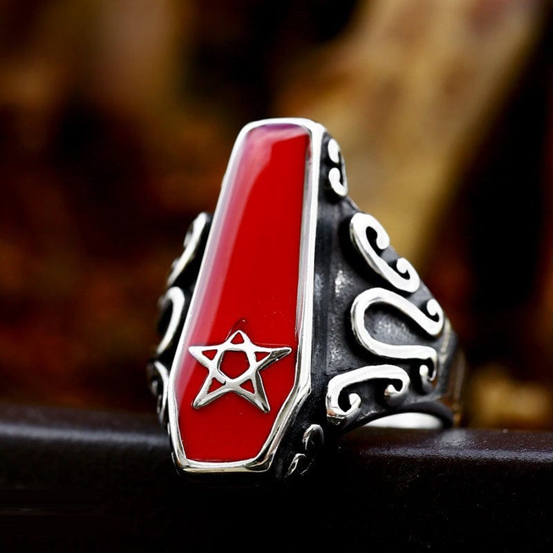 Kobine Men's Punk Vampire Coffin Ring