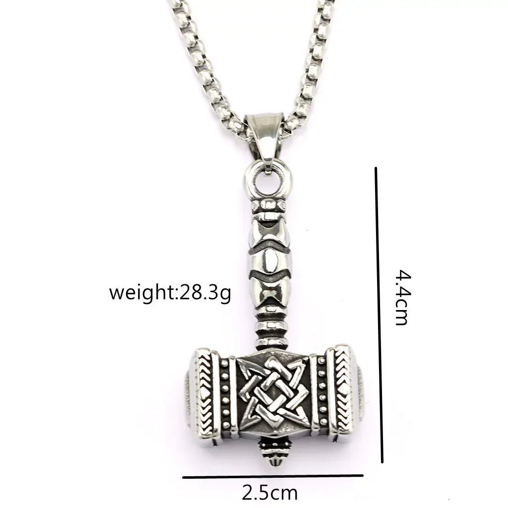 Kobine Men's Punk Viking Mjölnir Necklace