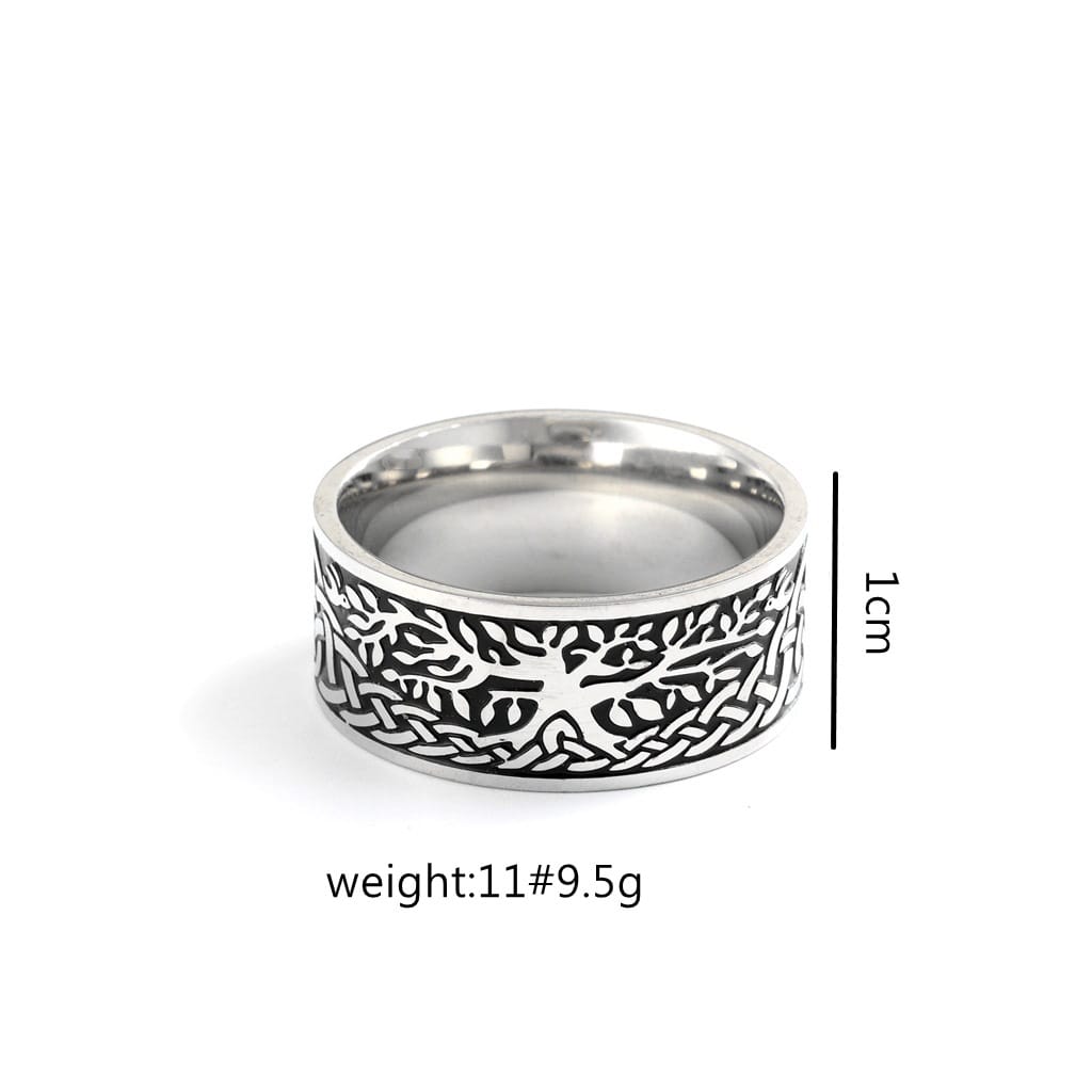 Kobine Men's Punk Vintage Tree Embossed Ring