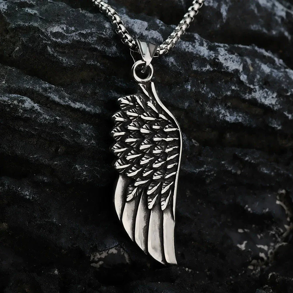Kobine Men's Punk Wing Pendant Necklace