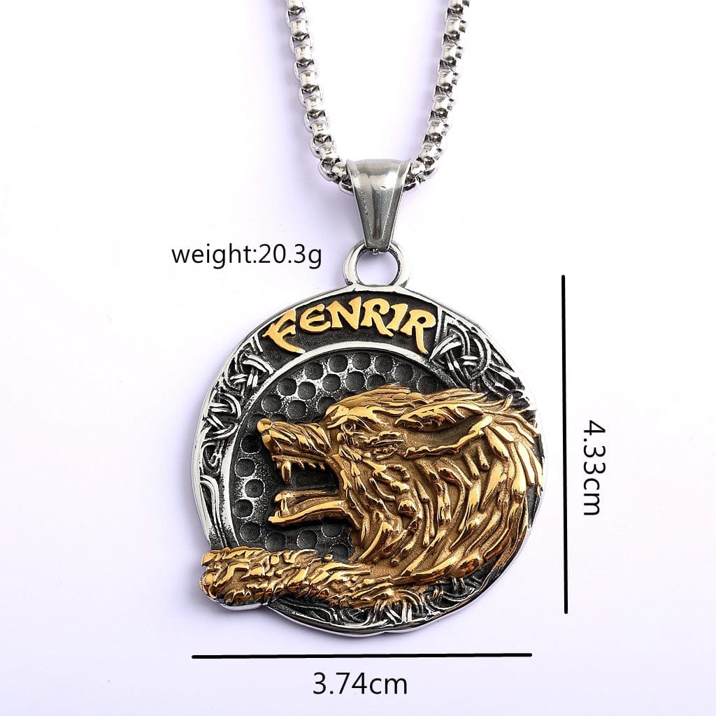 Kobine Men's Punk Wolf Necklace