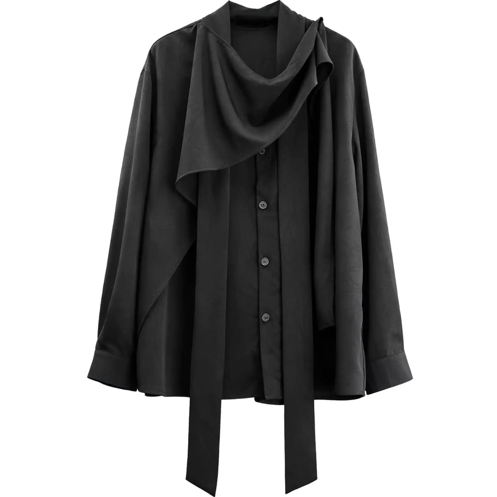 Kobine Men's Techwear Asymmetric Strappy Long Sleeve Shirt