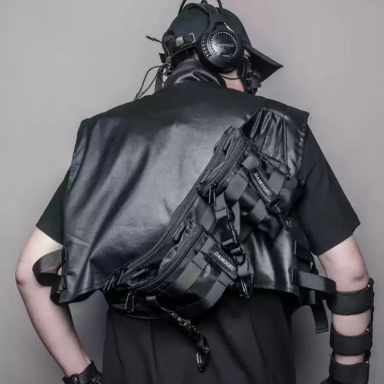 Kobine Men's Techwear Buckle Strap Tactical Waist Bag