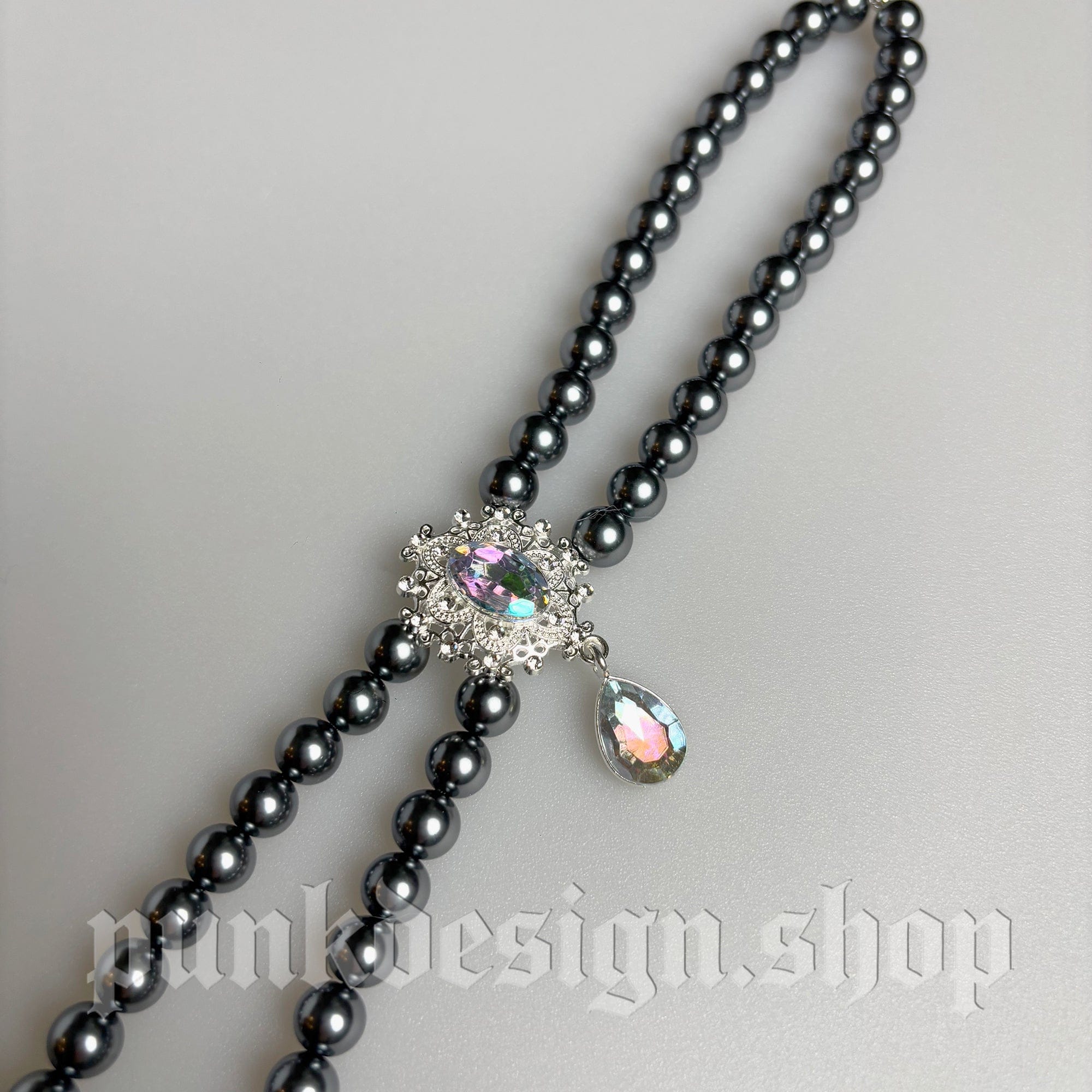Kobine Pet's Gothic Double-layer Imitation Pearl Cat Choker
