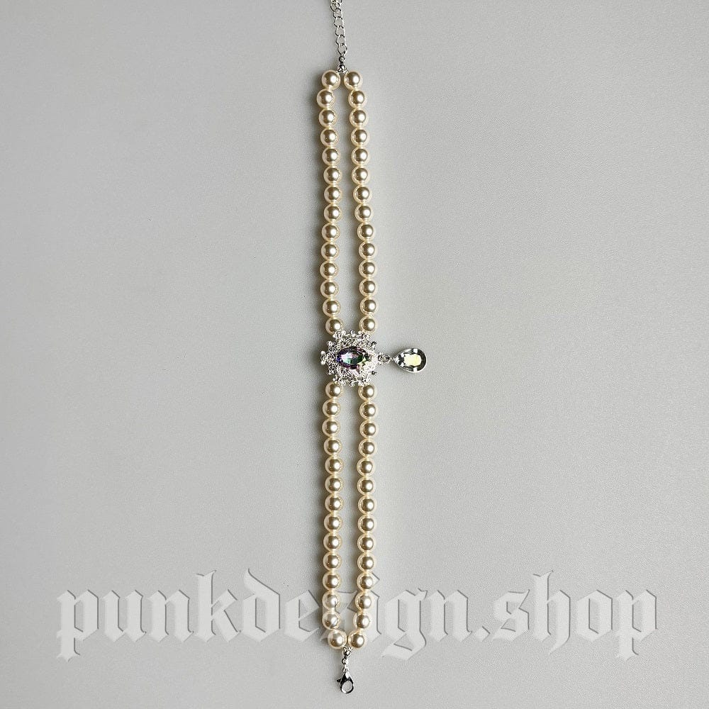 Kobine Pet's Gothic Double-layer Imitation Pearl Cat Choker