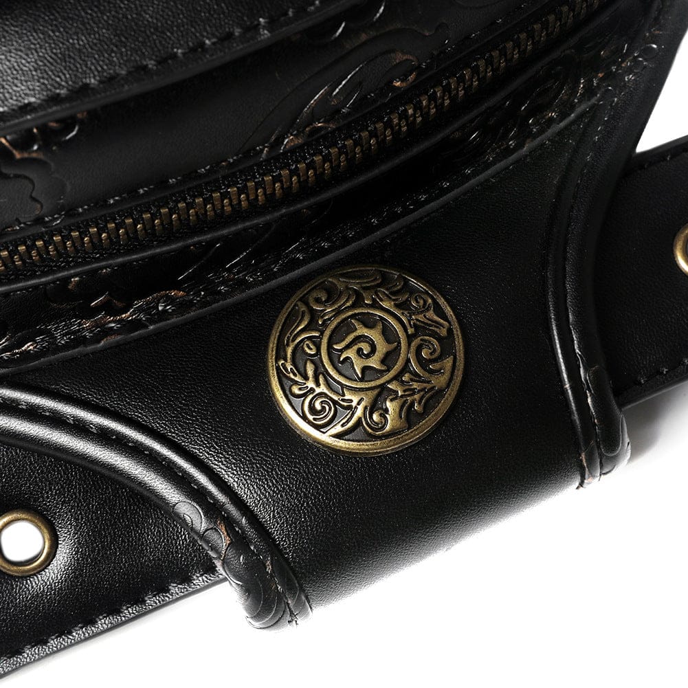 Kobine Unisex Gothic Embossed Rivet Waist Bag