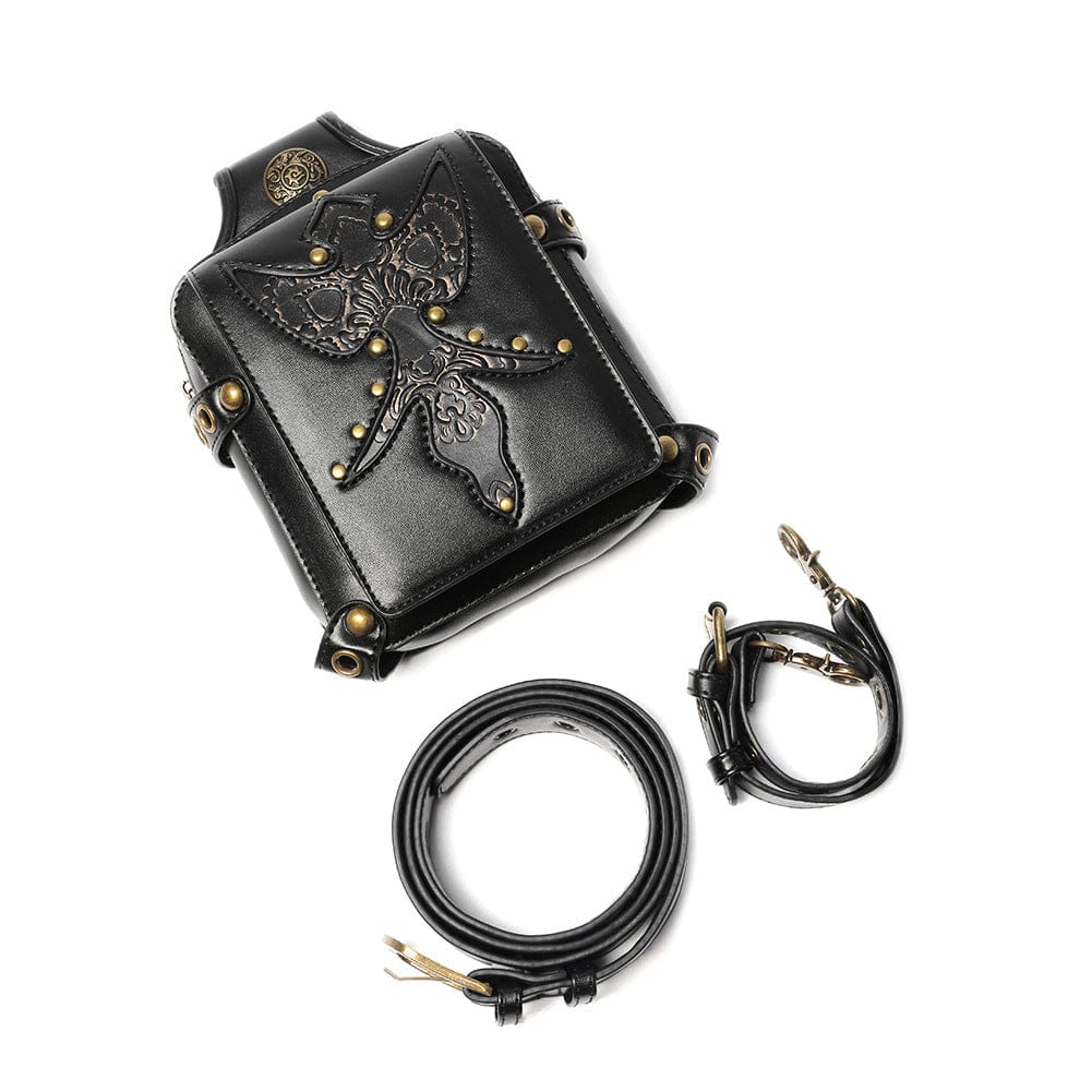 Kobine Unisex Gothic Embossed Rivet Waist Bag