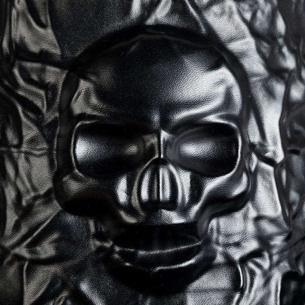 Kobine Unisex Gothic Skull Embossed Crinkled Top Hat