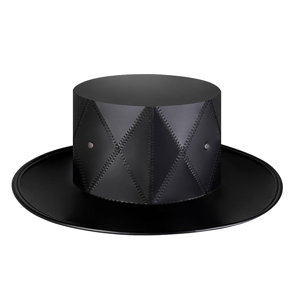Kobine Unisex Punk Geometric Crisscross Stitching Top Hat