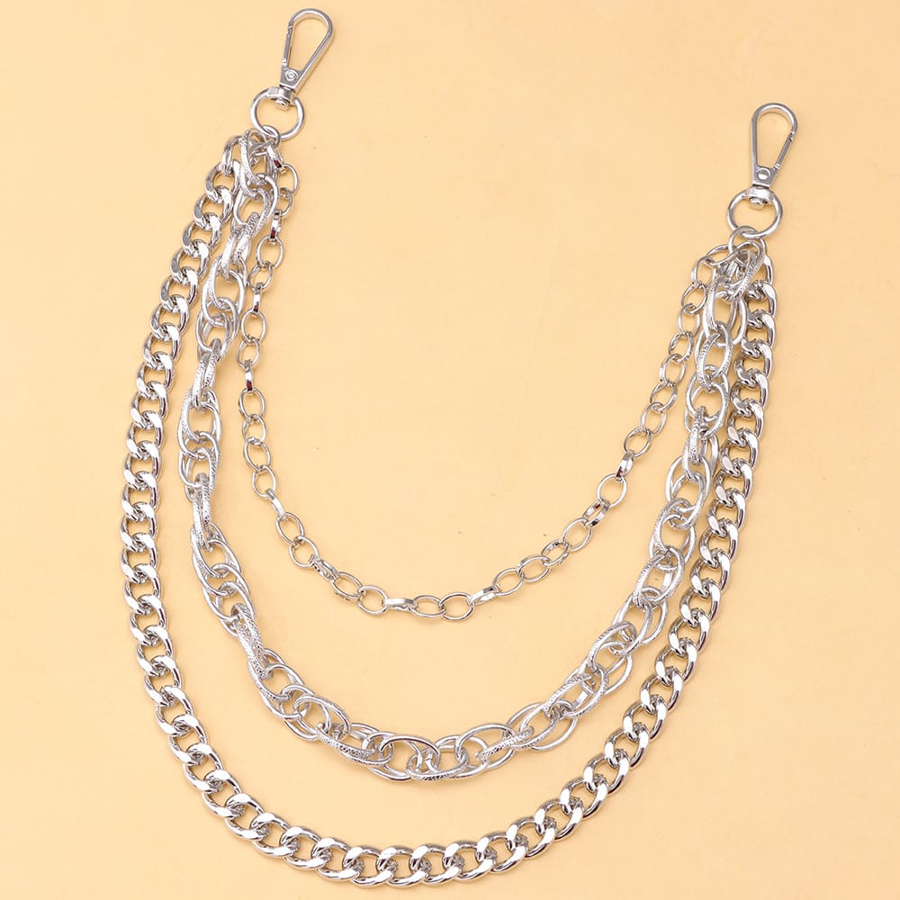 Kobine Unisex Punk Multilayer Metal Waist Chain Pant Chain
