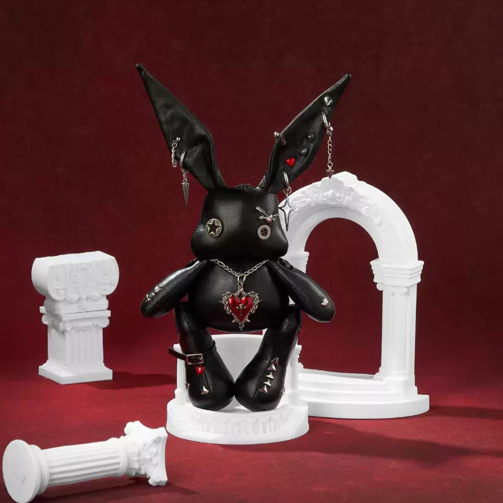 Kobine Unisex Punk Rivets Heart Bunny Bag Charm