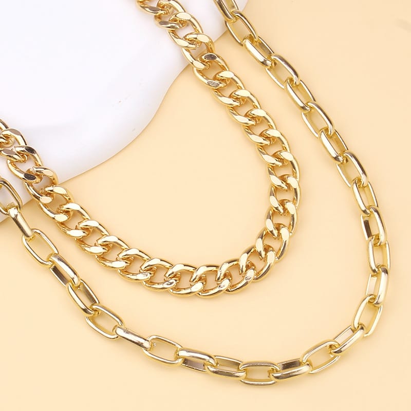 Kobine Unisex Punk Spike Layered Waist Chain