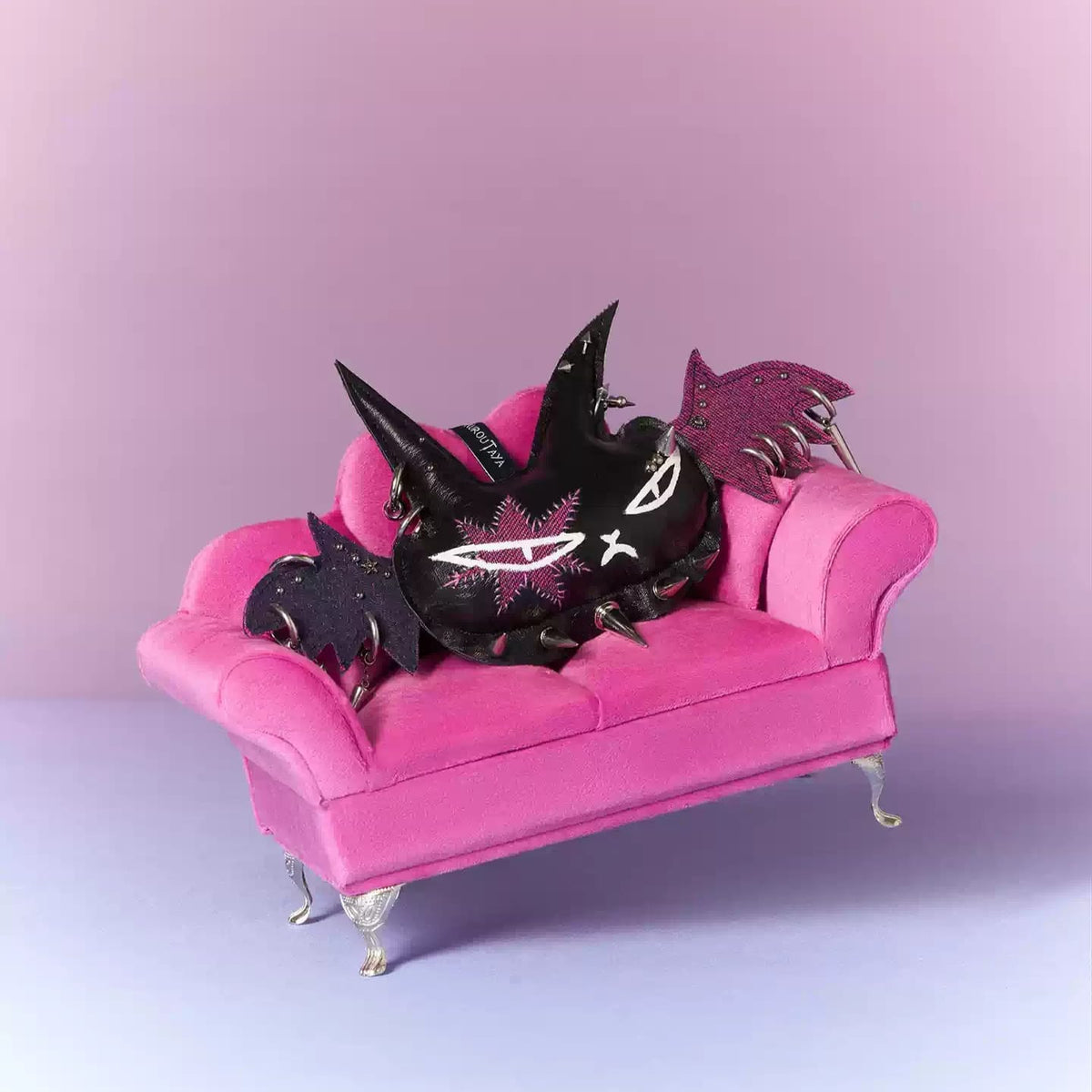 Kobine Unisex Punk Winged Cat Bag Charm