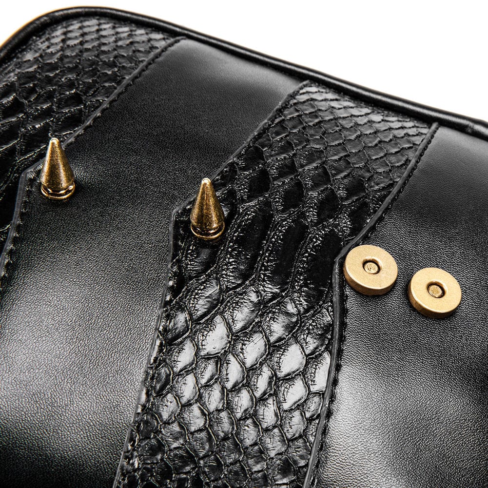 Kobine Unisex Steampunk Skull Faux Leather Bag