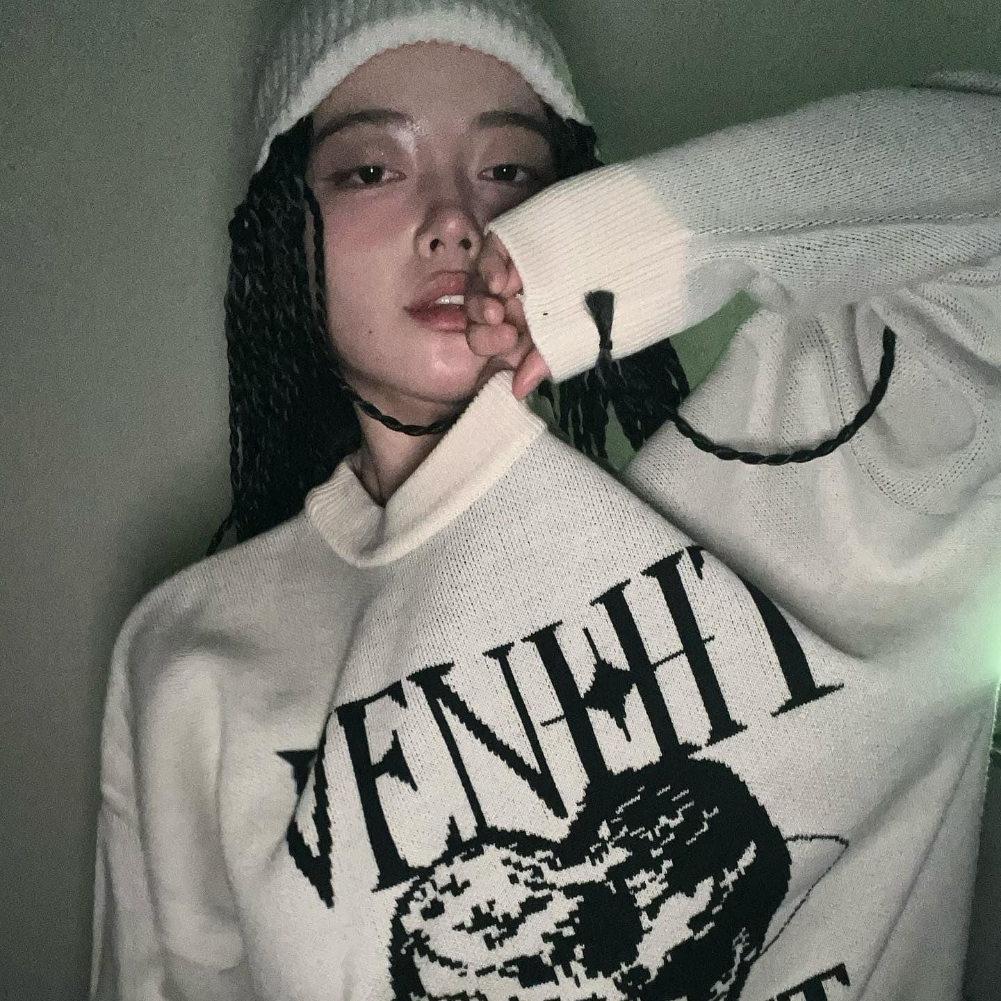 Kobine Women's Afro Curly Synthetic Hair Extension with Hat