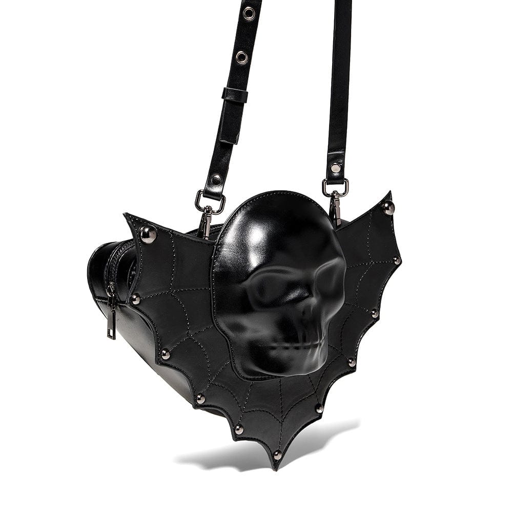 Kobine Women's Gothic Bat Wing Skull Bag