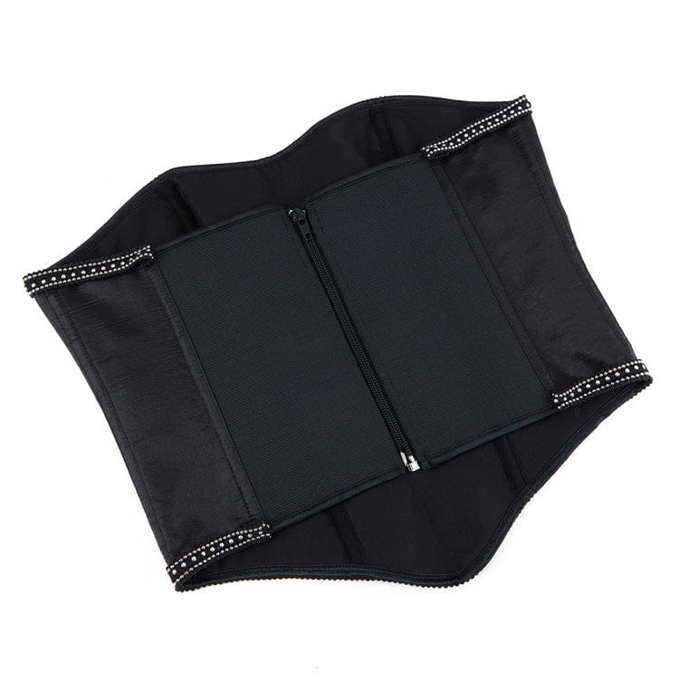 Kobine Women's Gothic Chain Edge Zipper Overbust Corset