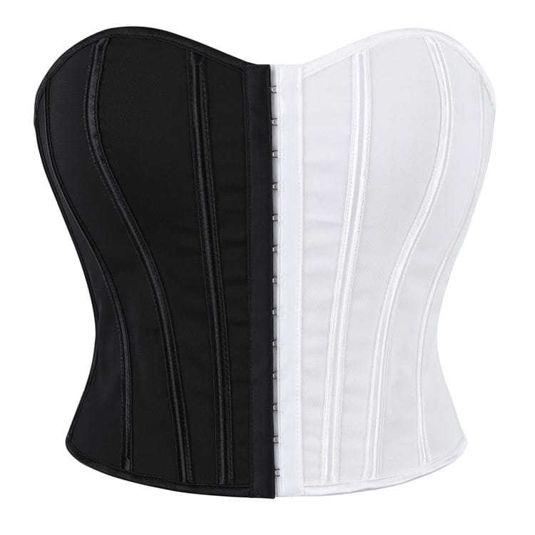 Kobine Women's Gothic Contrast Color Lace-up Overbust Corset