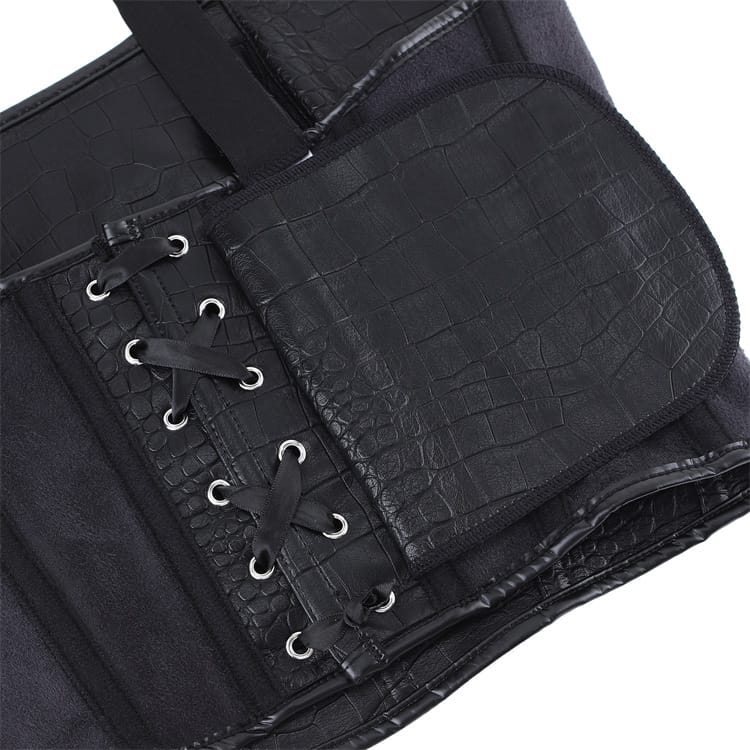 Kobine Women's Gothic Croc Embossed Strap Overbust Corset