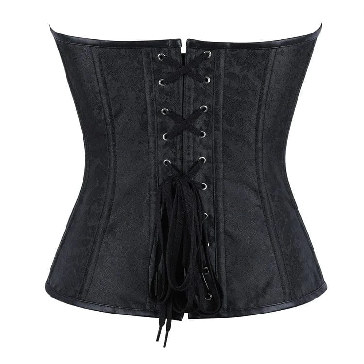 Kobine Women's Gothic D-rings Buckle Lace-up Overbust Corset