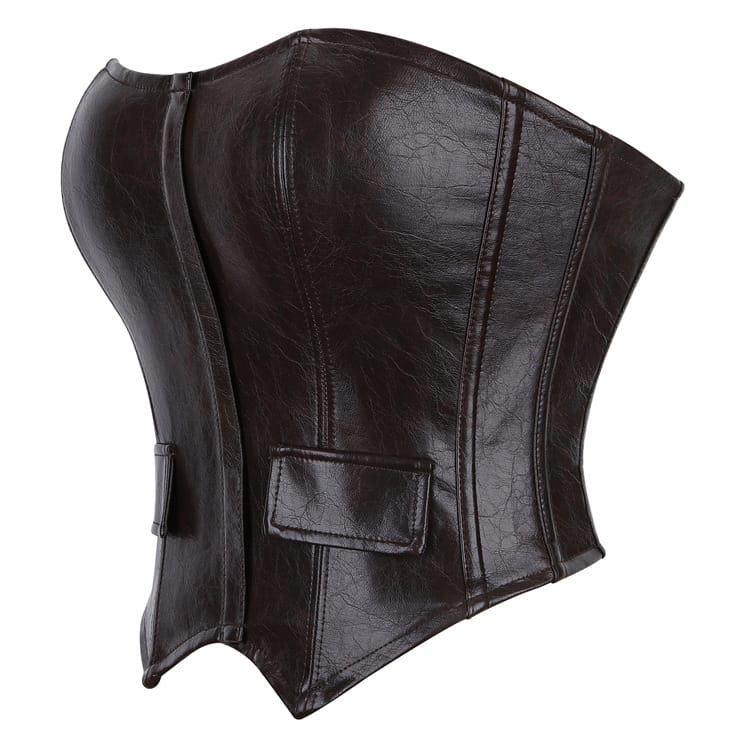 Kobine Women's Gothic Distressed Lace-up Overbust Corset