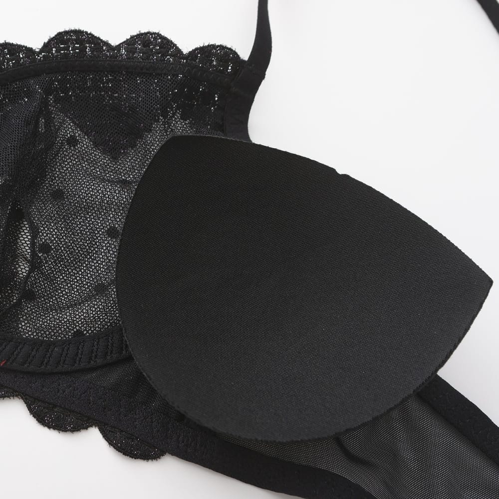 Kobine Women's Gothic Embroidered Heart Mesh Lingerie Set