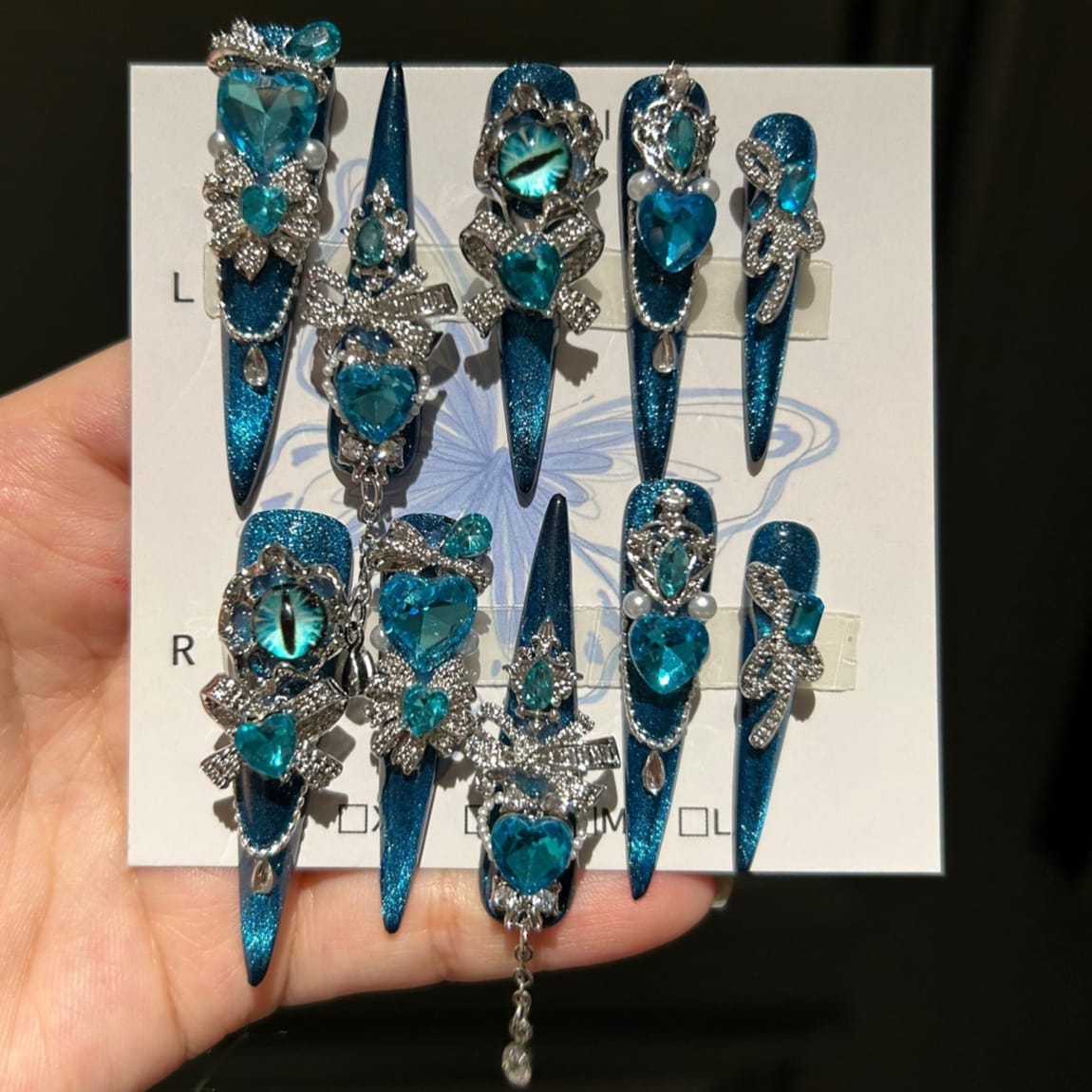 Kobine Women's Gothic Eyes Bowknot Nail Patch