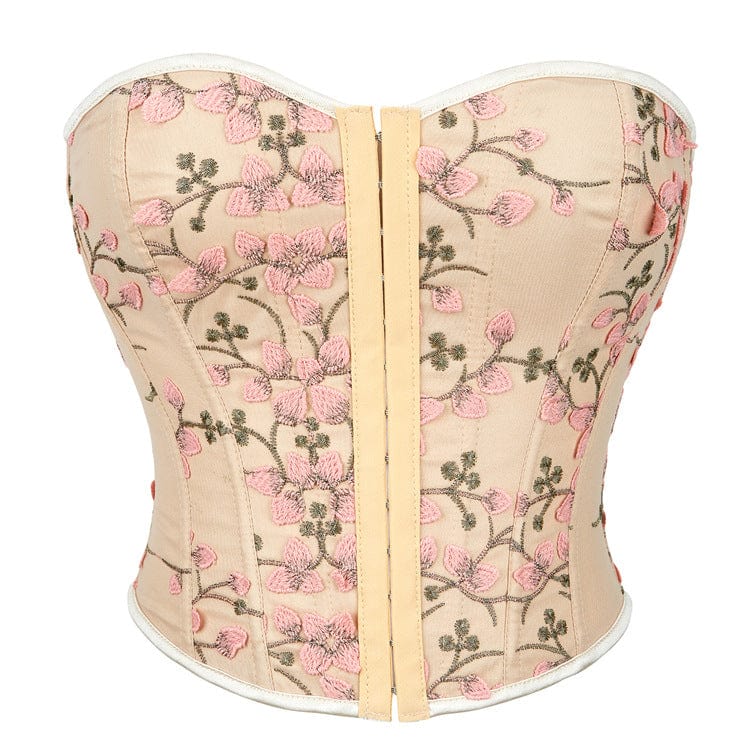 Kobine Women's Gothic Floral Embroidered Overbust Corset
