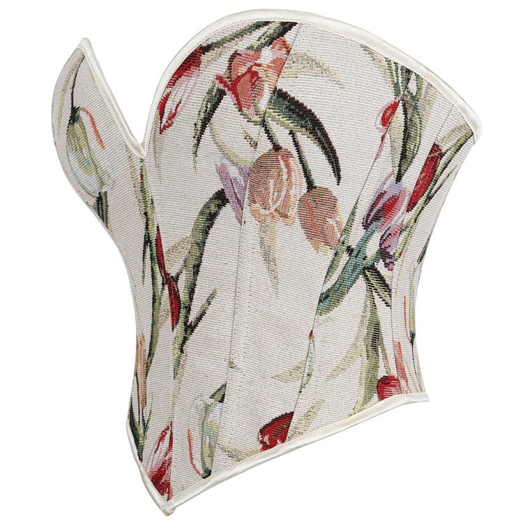 Kobine Women's Gothic Floral Jacquard Lace-up Overbust Corset