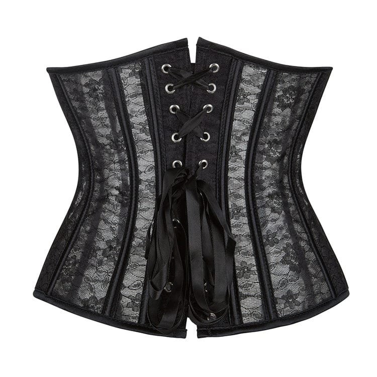 Kobine Women's Gothic Floral Lace Splice Underbust Corset