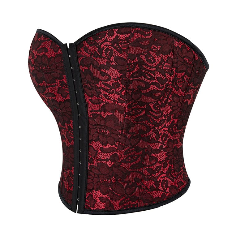 Kobine Women's Gothic Floral Printed Overbust Corset