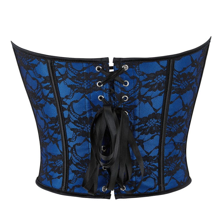 Kobine Women's Gothic Floral Printed Overbust Corset