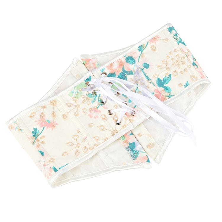 Kobine Women's Gothic Floral Printed Underbust Corset