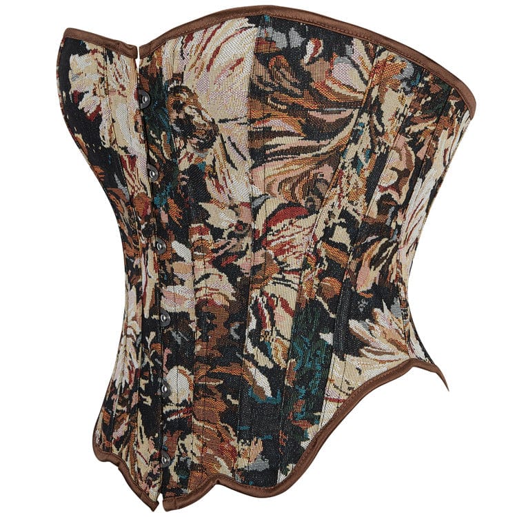 Kobine Women's Gothic Irregular Boned Overbust Corset