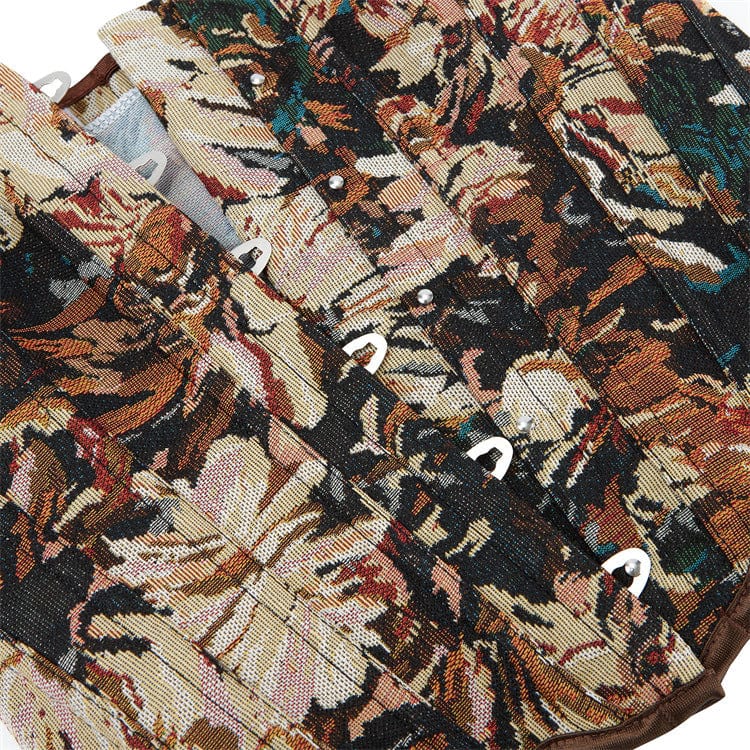 Kobine Women's Gothic Irregular Boned Overbust Corset