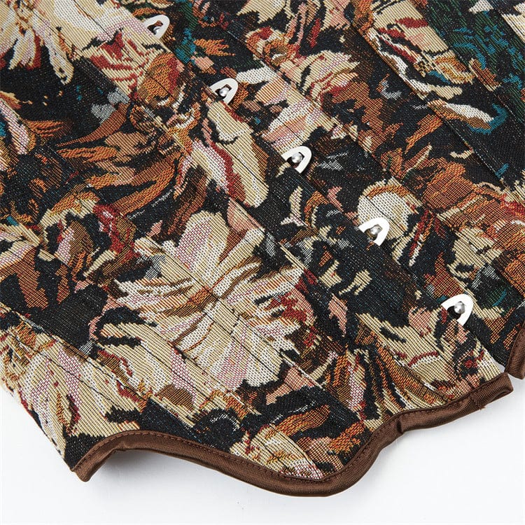 Kobine Women's Gothic Irregular Boned Overbust Corset