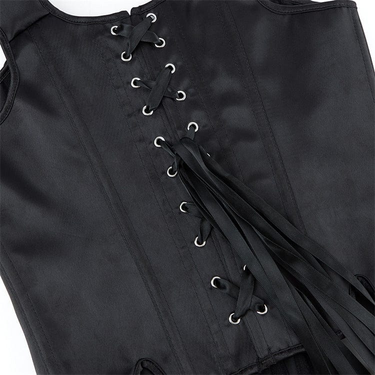Kobine Women's Gothic Irregular Lace-up Overbust Corset