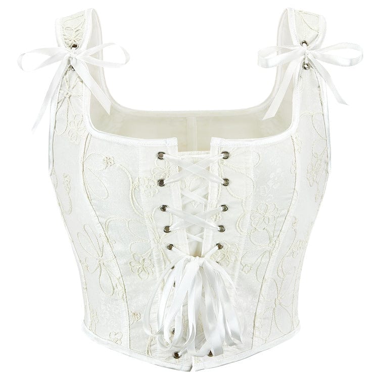 Kobine Women's Gothic Jacquard Lace-up Overbust Corset