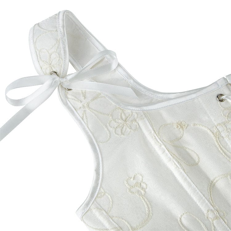 Kobine Women's Gothic Jacquard Lace-up Overbust Corset