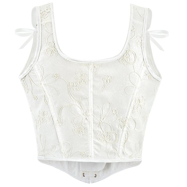 Kobine Women's Gothic Jacquard Lace-up Overbust Corset