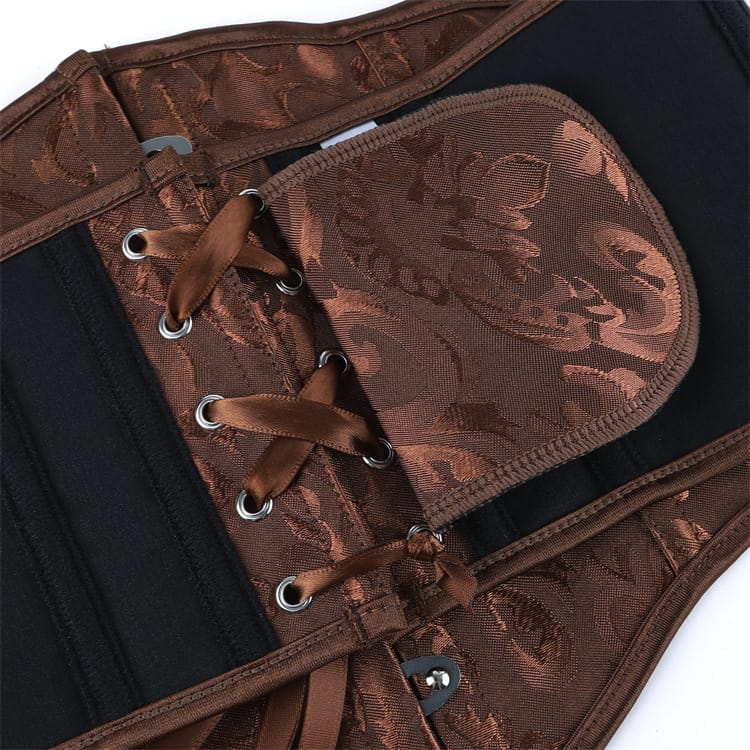 Kobine Women's Gothic Jacquard Lace-up Underbust Corset