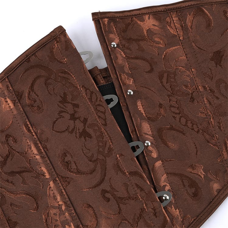 Kobine Women's Gothic Jacquard Lace-up Underbust Corset