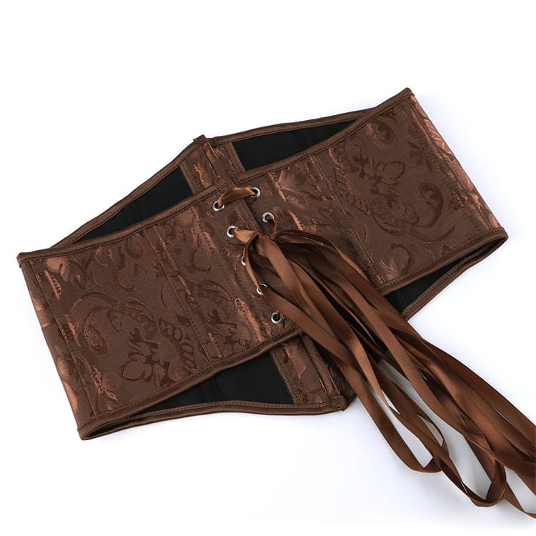 Kobine Women's Gothic Jacquard Lace-up Underbust Corset