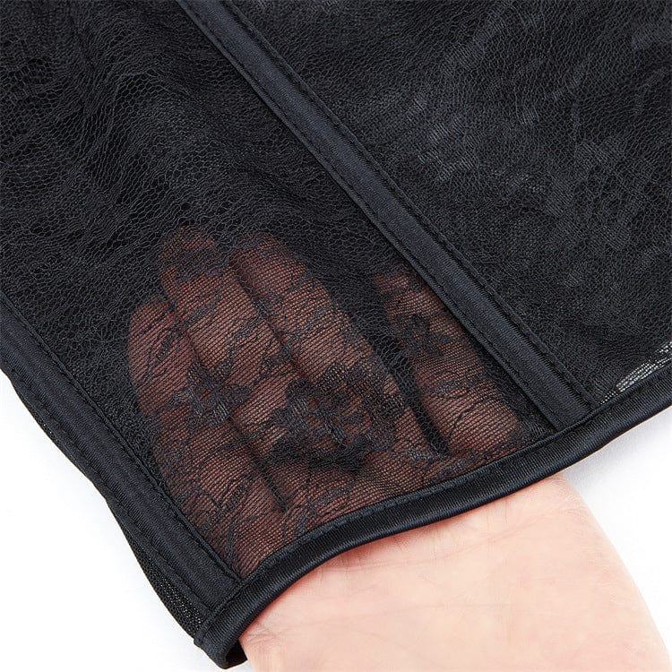 Kobine Women's Gothic Lace Sheer Overbust Corset