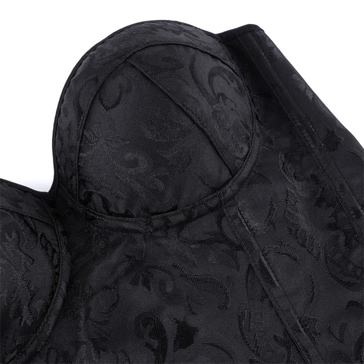 Kobine Women's Gothic Lace-up Jacquard Overbust Corset