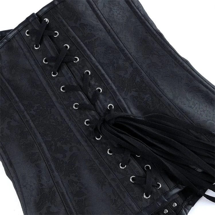 Kobine Women's Gothic Lace-up Rings Buckle Overbust Corset