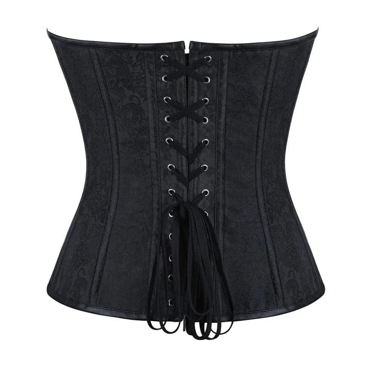 Kobine Women's Gothic Lace-up Rings Buckle Overbust Corset